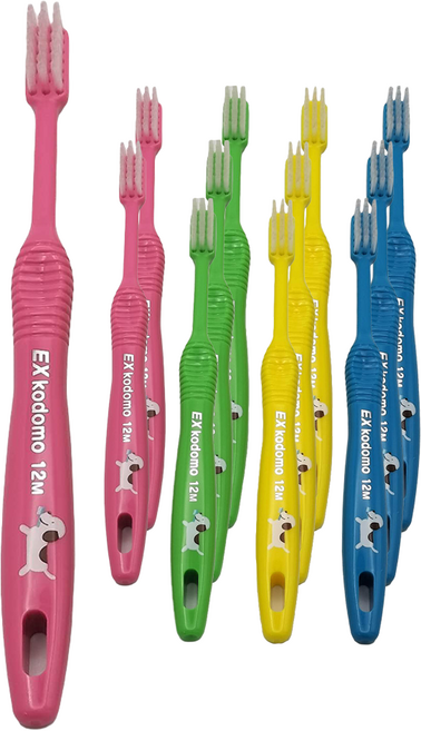 코도모 어린이 칫솔 12M, 혼합색상, 4개입, 3세트