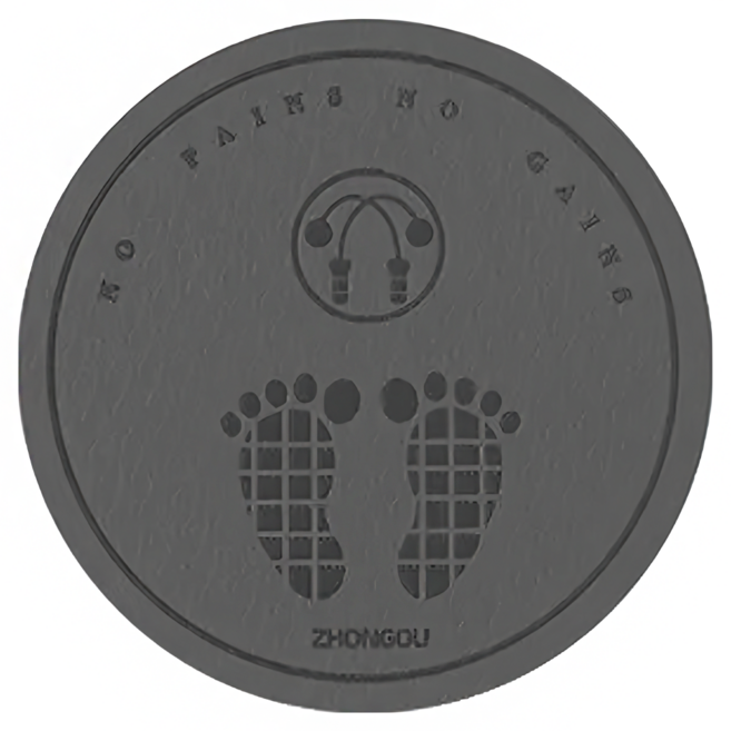 ZHONGOU 長紅 TPE加厚靜音減震跳繩墊 64cm, 灰色, 1個