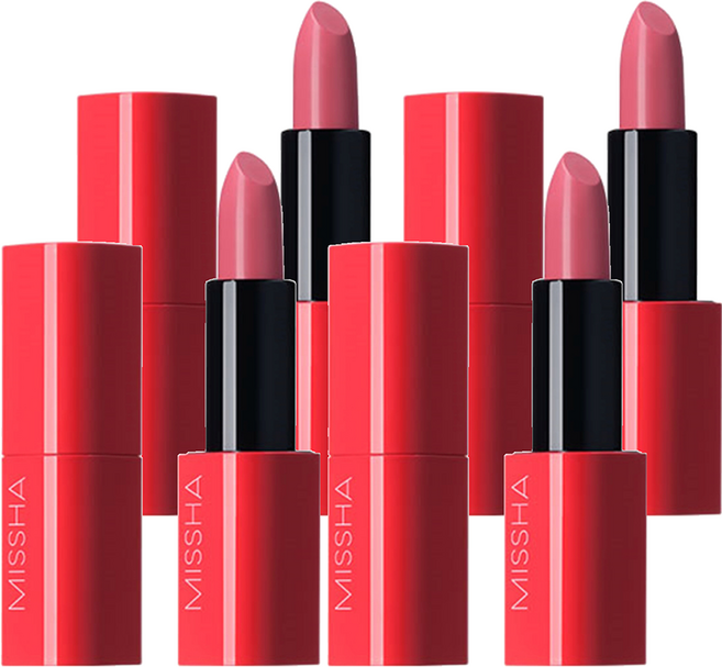 미샤 데어 루즈 쉬어 슬릭 립스틱, 4개, 올 댓 로즈