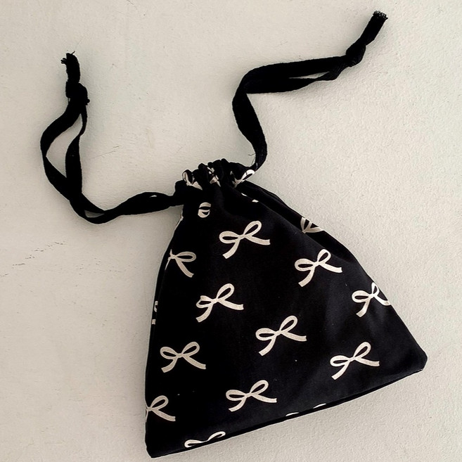 소리달 여성용 라헤 리본 데일리 복조리 다용도 화장품 파우치