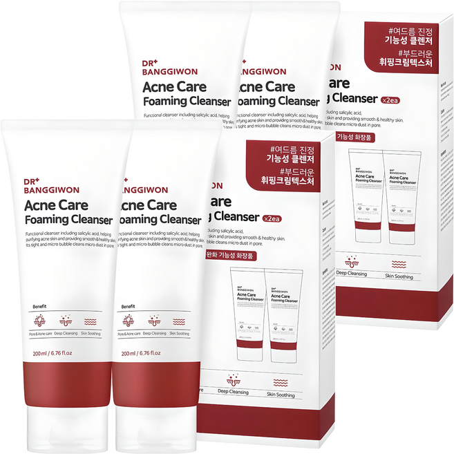 닥터방기원 아크네 케어 포밍 클렌저, 200ml, 4개