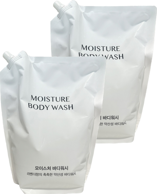 해피바스 모이스처 바디워시 리필 라벤더향, 2kg, 2개