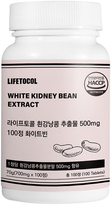 LIFETOCOL 白芸豆萃取錠 500mg, 100顆, 1罐