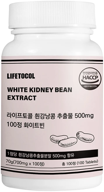 라이프토콜 흰강낭콩 추출물 500mg 화이트빈 70g, 100정, 1개 - 쿠팡