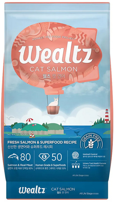Wealtz 維爾滋 全齡貓 天然無穀寵物乾糧, 2.1kg, 1袋, 鮭魚