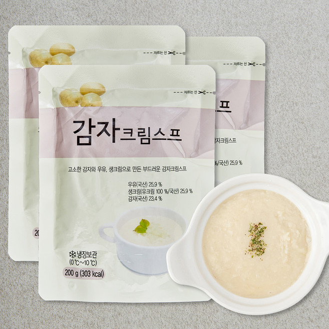 사랑과정성 감자 크림스프 (냉장), 3개, 200g