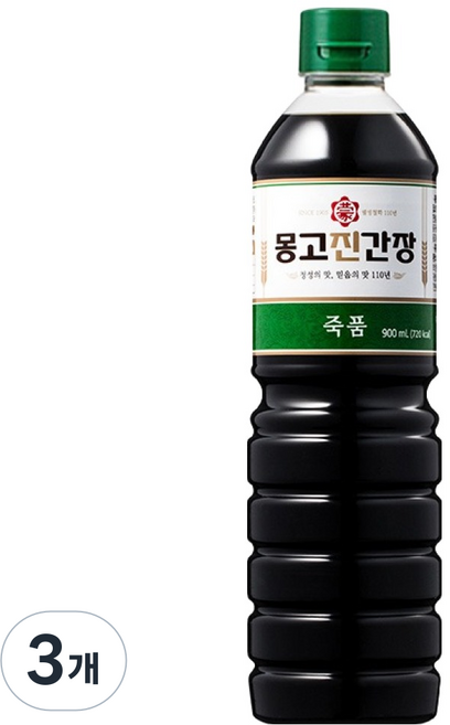 몽고진간장 죽품, 3개, 900ml