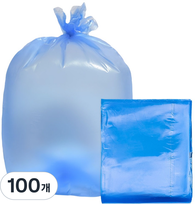 월드크린 분리수거 배접 비닐봉투 파랑, 60L, 100개