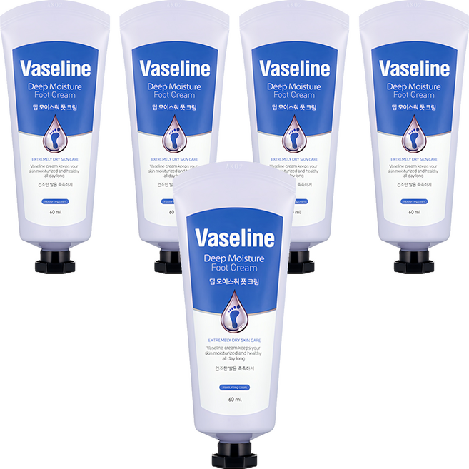 바세린 C2Y 딥 모이스춰 풋크림, 1개입, 5개, 60ml