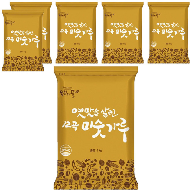 농부의뜰 12곡 미숫가루, 1kg, 6개