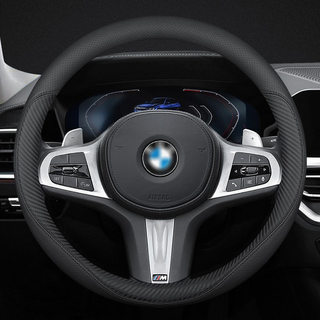 지리즈 슬림핏 자동차 핸들 커버, 카본블랙