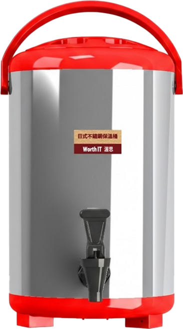 WORTH IT 渥思 日式不鏽鋼保溫茶桶 10L 台灣製, 櫻桃紅, 1桶