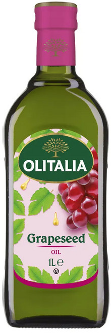 OLITALIA 奧利塔 葡萄籽油 高含量Omega-6不飽和脂肪酸 富含花青素(OPC) 油品穩定 耐高溫且低油煙, 1L, 1瓶