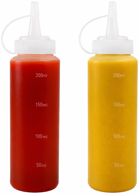 리빙메이커 BPA FREE 잘라쓰는 입구 넓은 식품용기 말랑타입 소스통, 200ml, 2개