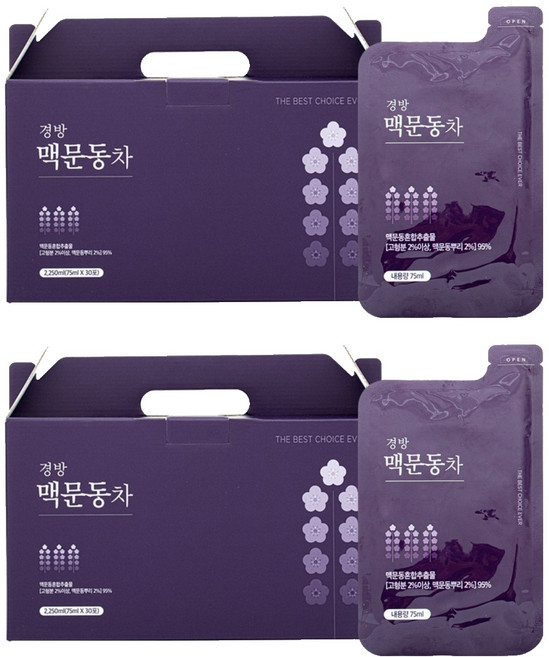 경방신약 맥문동차, 75ml, 60개