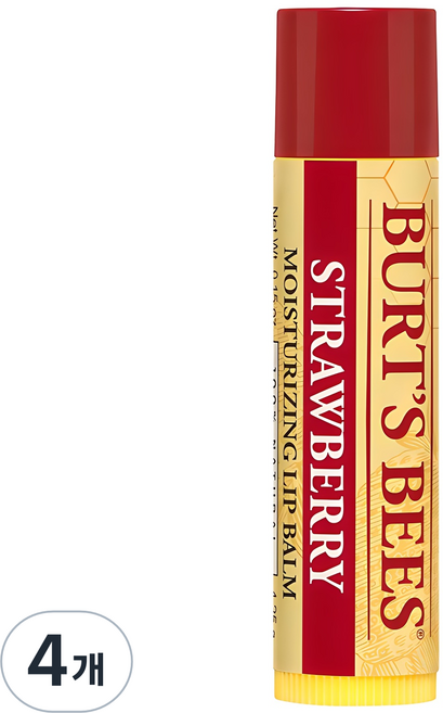 버츠비 모이스춰라이징 립밤, 스트로베리, 4.25g, 4개