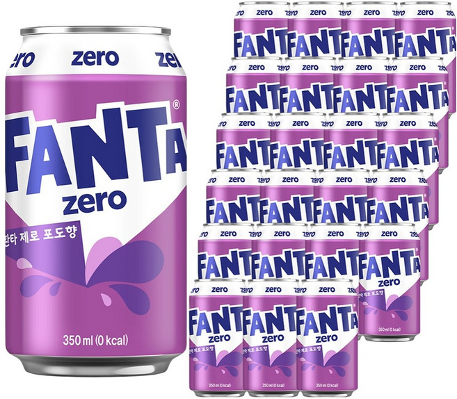 환타 제로 포도향, 350ml, 24개