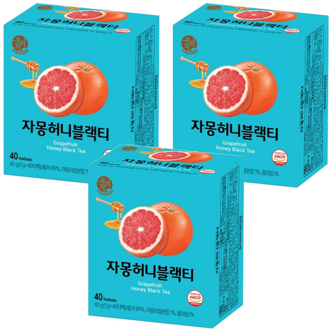 우리차 자몽허니 블랙티, 1g, 40개입, 3개