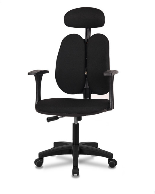 체어클럽 G플러스백 B형 패브릭원단 사무용의자, 블랙