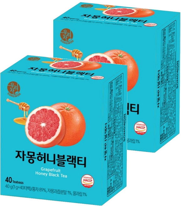우리차 자몽허니 블랙티, 1g, 40개입, 2개