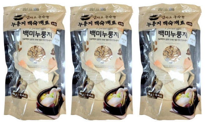 찐 하고 구수한 누룽지 백숙 재료, 3개, 190g