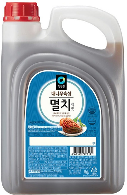 청정원 대나무숙성 멸치액젓, 3kg, 1개