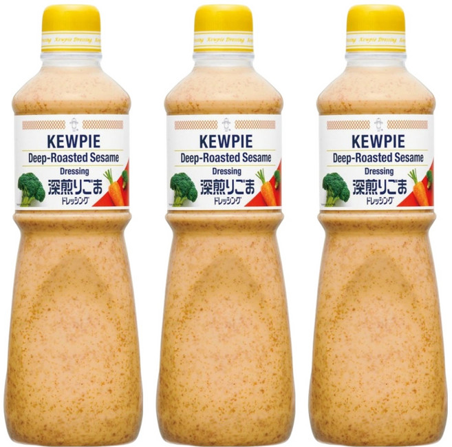 큐피 딥 로스티드 참깨 드레싱, 1L, 3개