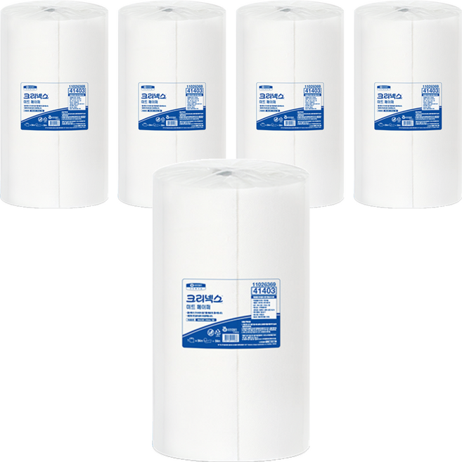 크리넥스 미트 페이퍼 천연펄프 롤키친타올, 400매, 5개