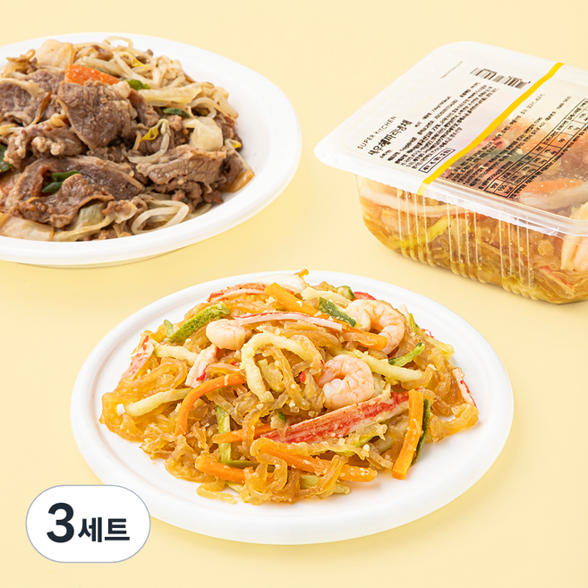 슈퍼키친 바로만든 우삼겹숙주볶음 400g + 새우해파리냉채 230g 세트, 630g, 3세트