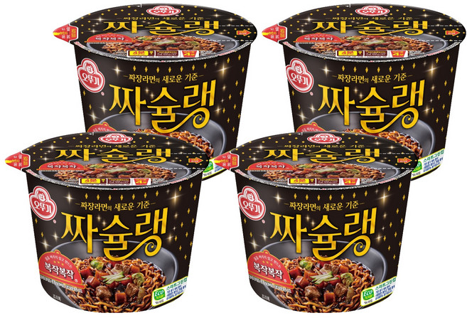 오뚜기 짜슐랭 용기 라면 125g, 4개