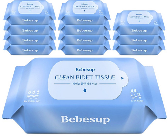 베베숲 클린 비데티슈 휴대형, 55g, 20매, 12개
