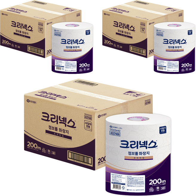 크리넥스 2겹 점보롤 화장지 프리미엄, 200m, 12개, 3개입