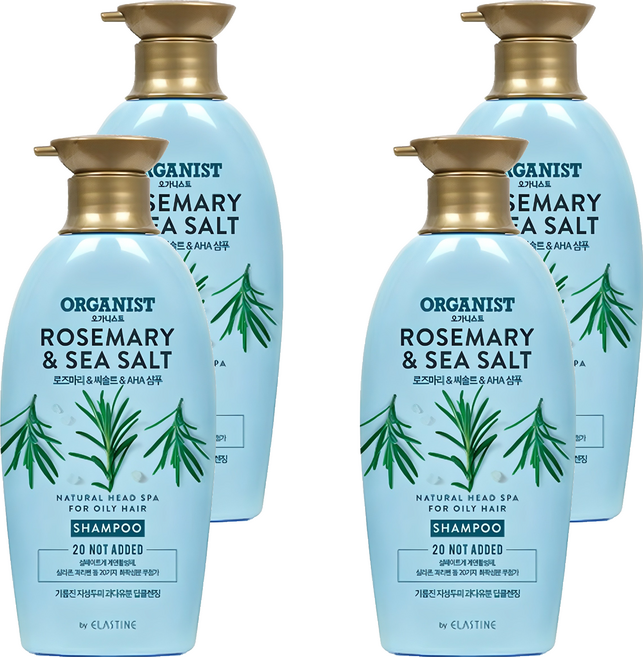 오가니스트 로즈마리 앤 씨솔트 딥클렌징 샴푸, 500ml, 4개