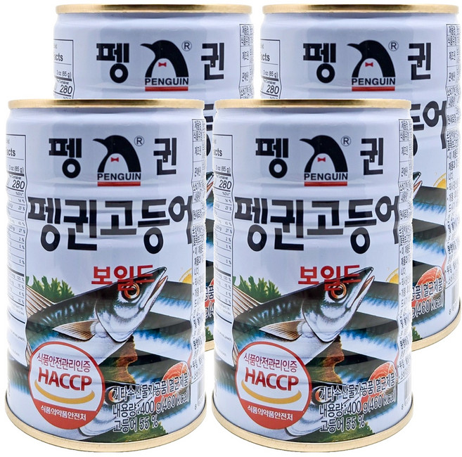 펭귄 고등어 보일드, 400g, 4개