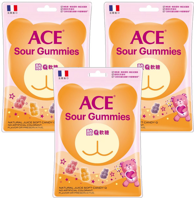 ACE 酸Q熊軟糖, 44g, 3包