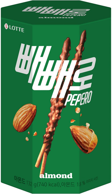 빼빼로 아몬드, 132g, 1개