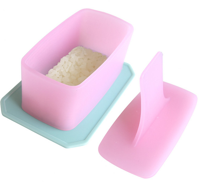 알콩샵 실리콘 받침대가 있는 무스비 김밥틀 + 실리콘 받침대 세트, 핑크(김밥틀), 1세트