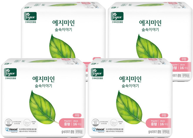 예지미인 숲속이야기 비오셀 생리대 날개형, 중형, 4개