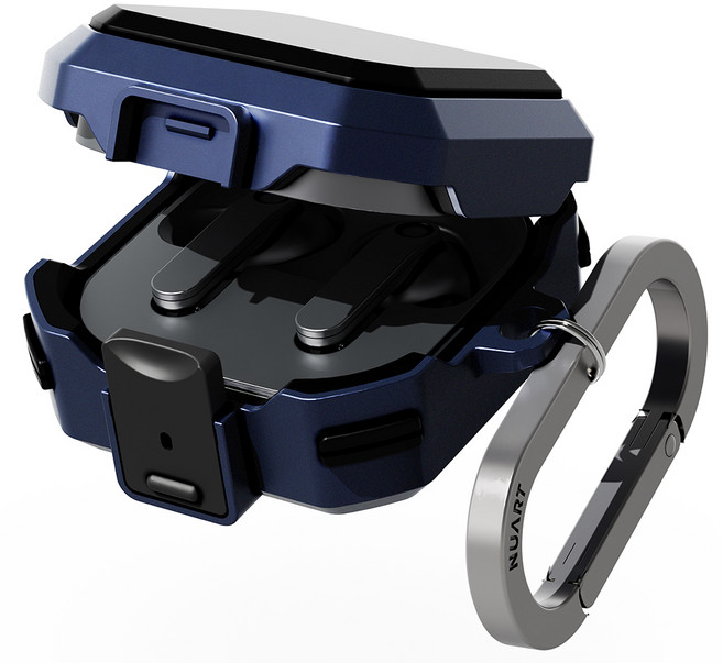 누아트 갤럭시 버즈4 / 버즈 4프로 프레임 락 범퍼 케이스, 네이비, 1개