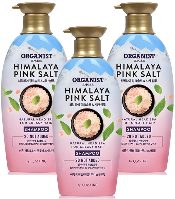 오가니스트 히말라야 핑크솔트 스케일링 샴푸, 500ml, 3개