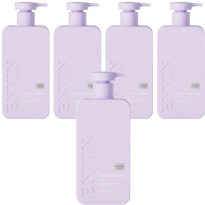 앙방 베이비 앤 키즈 단백질 약산성 샴푸 애플향, 500ml, 5개