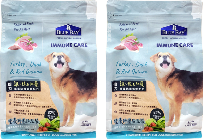 BLUE BAY 倍力 犬用 褐藻防護低敏配方 乾飼料, 1.5kg, 2袋, 低敏感