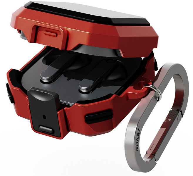 누아트 갤럭시 버즈4 / 버즈 4프로 프레임 락 범퍼 케이스, 레드, 1개