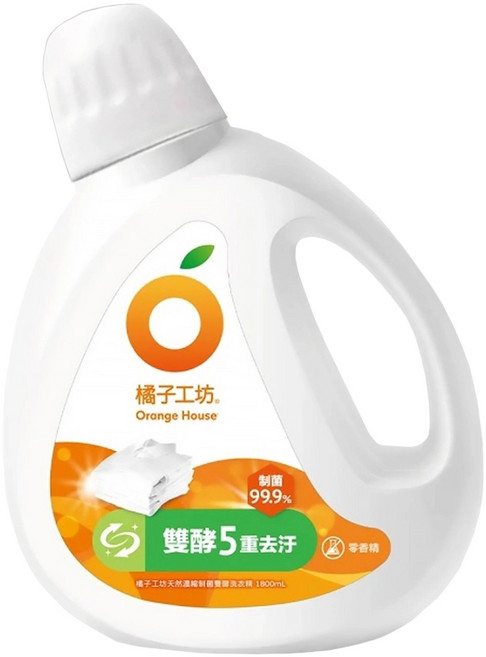 Orange House 橘子工坊 天然濃縮洗衣精制菌雙酵, 1.8L, 1瓶