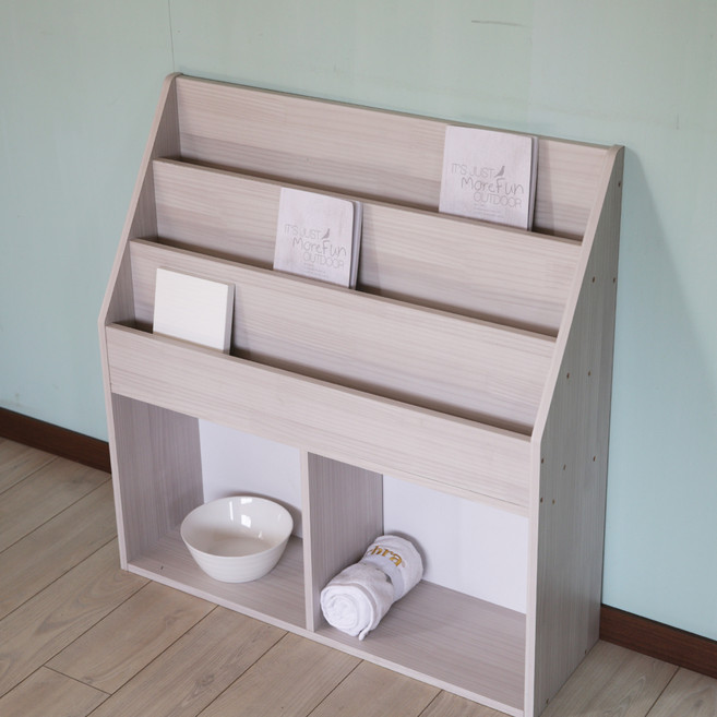 양지가구 전면책꽂이800 책장, 올워시, 3단