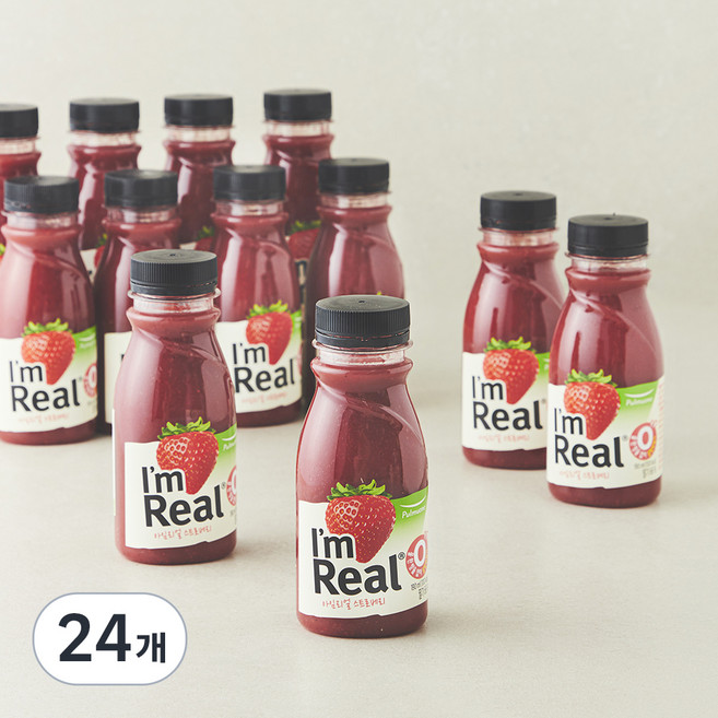 풀무원 아임리얼 스트로베리, 190ml, 24개