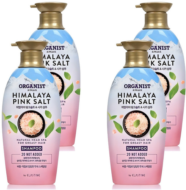 오가니스트 히말라야 핑크솔트 담은 두피 스케일링 샴푸, 500ml, 4개
