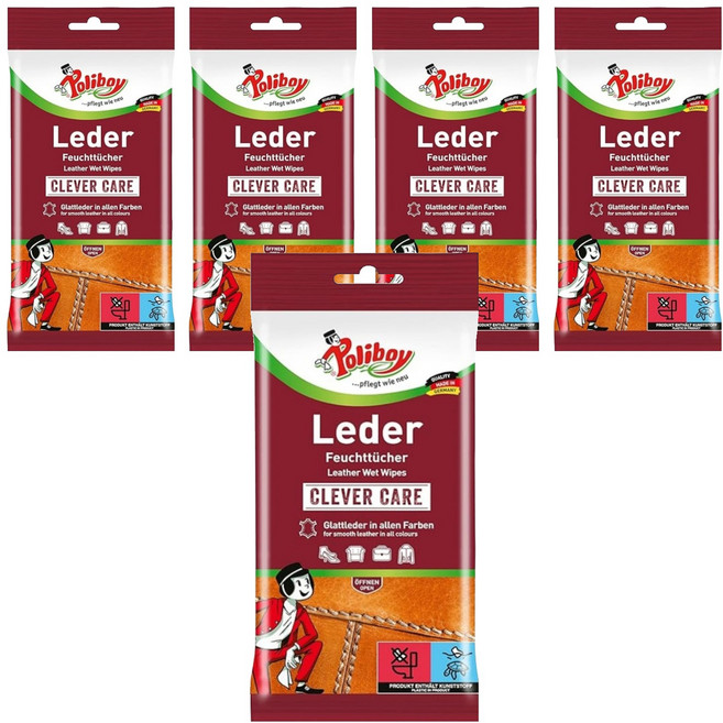 폴리보이 가죽 클리닝 케어 티슈 20p, 5개