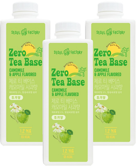 서울팩토리 제로 티 베이스 캐모마일 사과향, 1.2kg, 3개