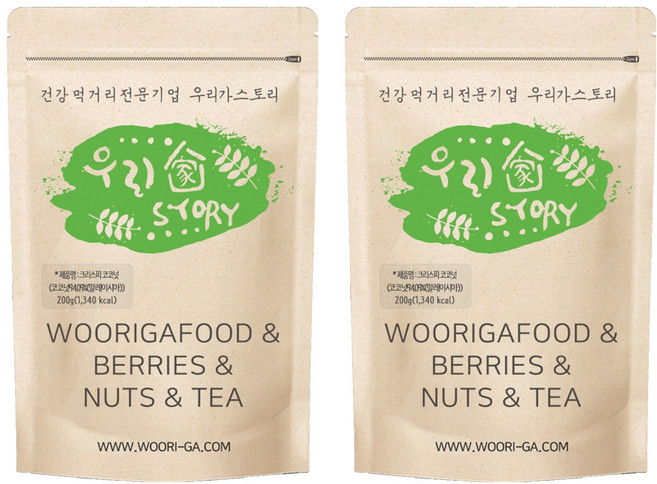 wooriga. 香脆椰子, 2個, 200g